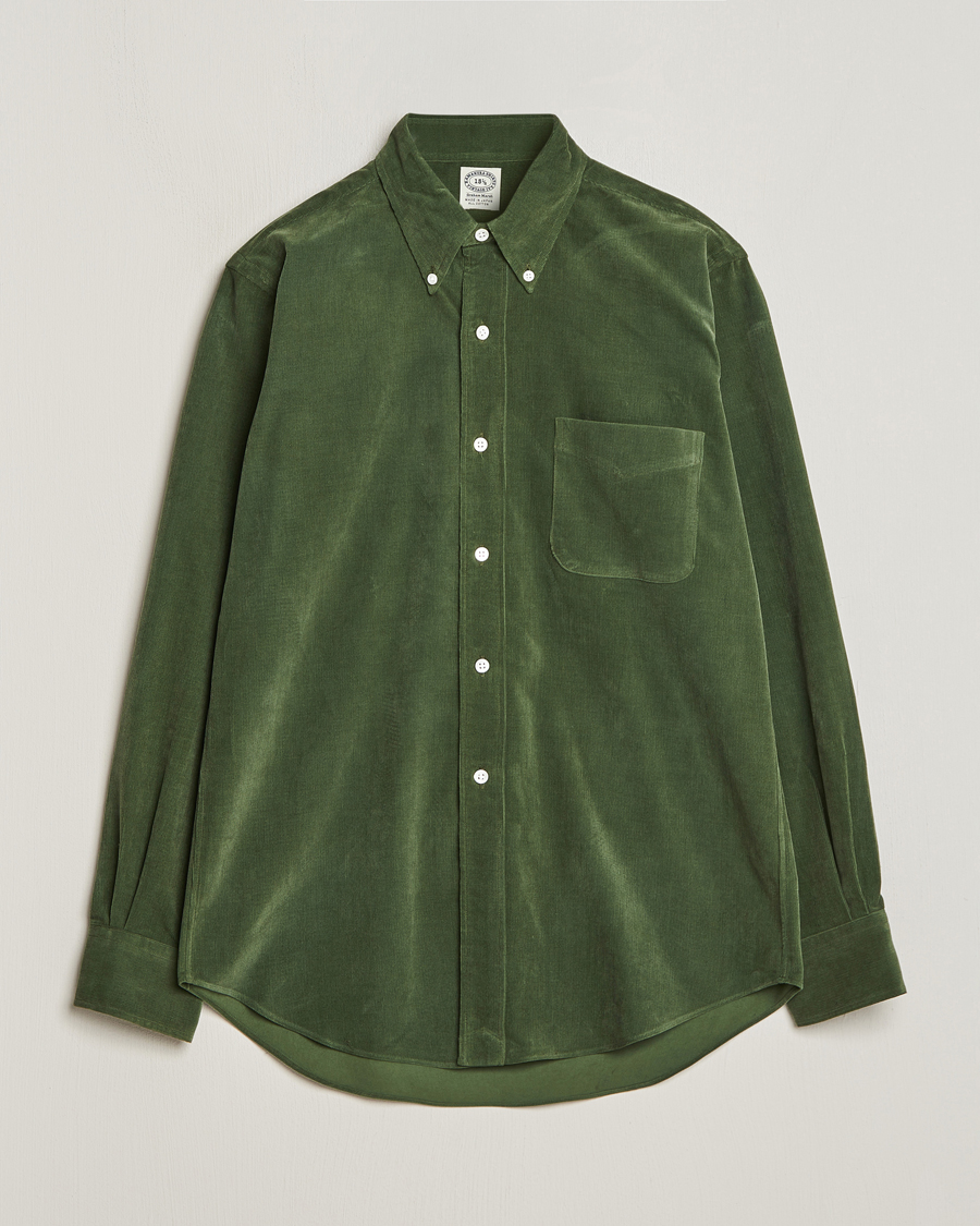 Homme | Chemises | Kamakura Shirts | Vintage Ivy Japanese Corduroy Shirt Green