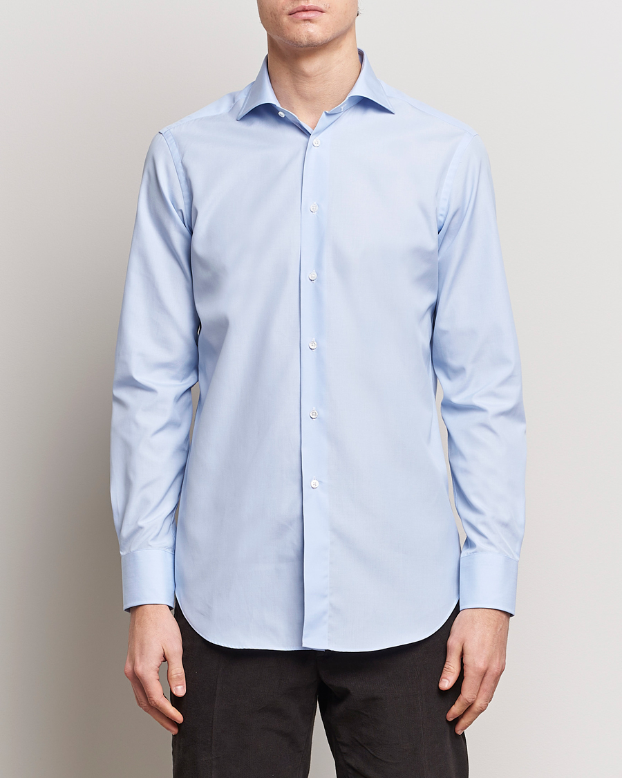 Homme | Chemises | Kamakura Shirts | Slim Fit Broadcloth Shirt Light Blue