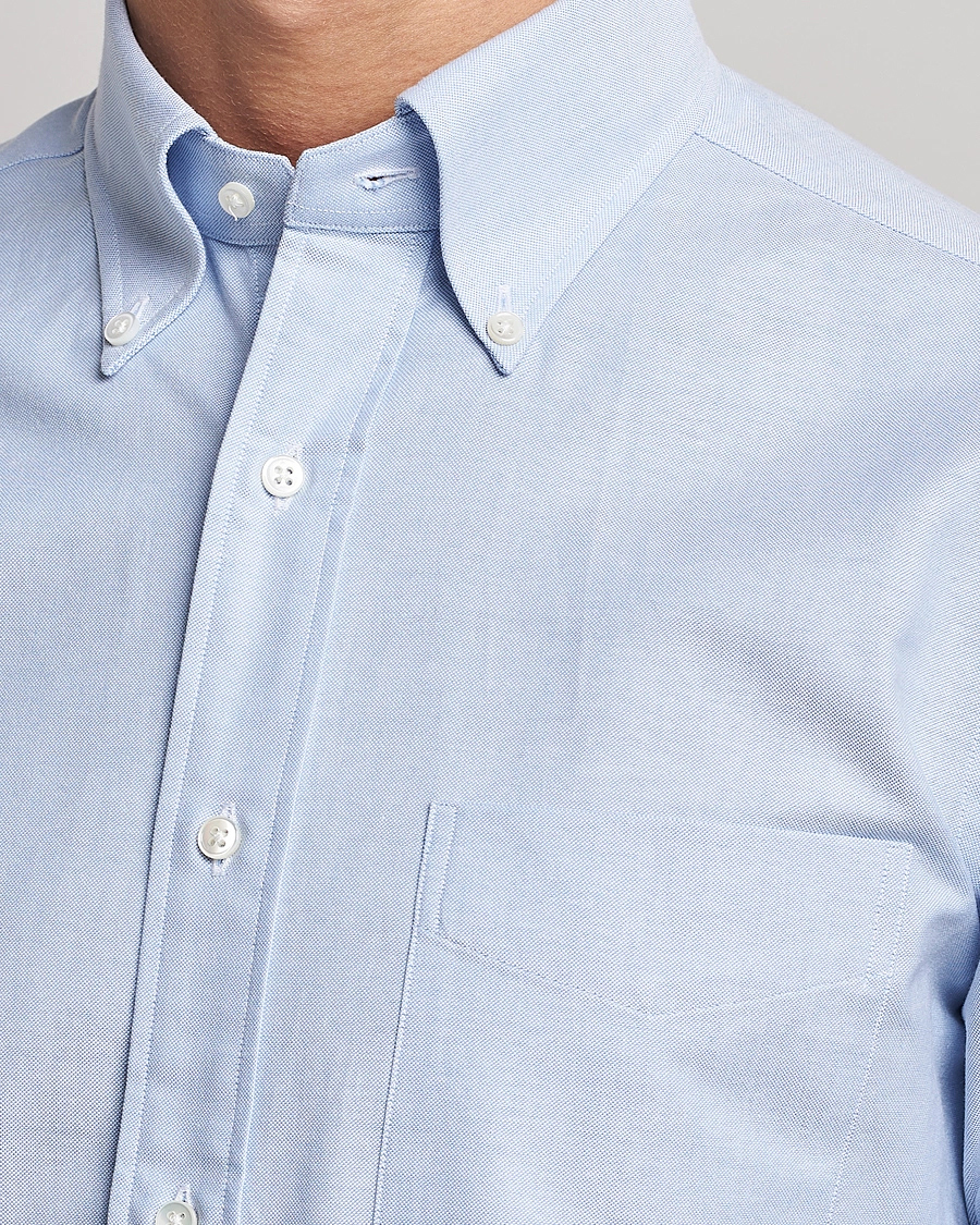 Homme | Chemises | Kamakura Shirts | Slim Fit Oxford Button Down Shirt Light Blue