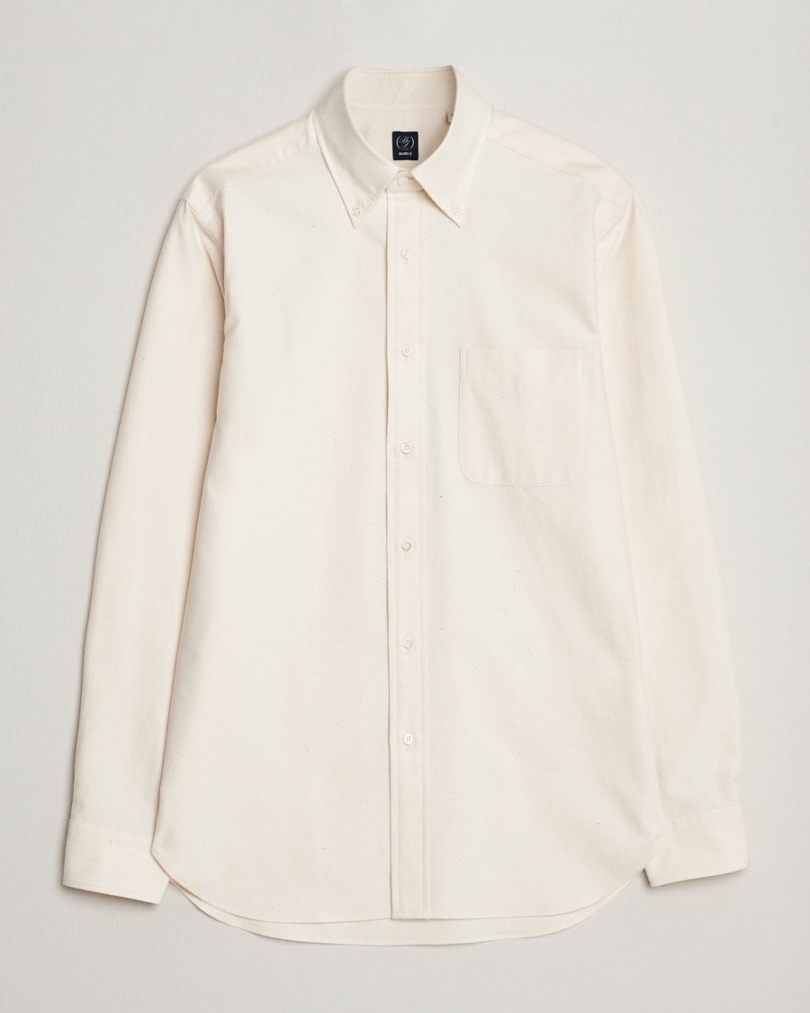 Homme | Chemises | Beams F | Cotton Flannel Button Down Shirt Off White