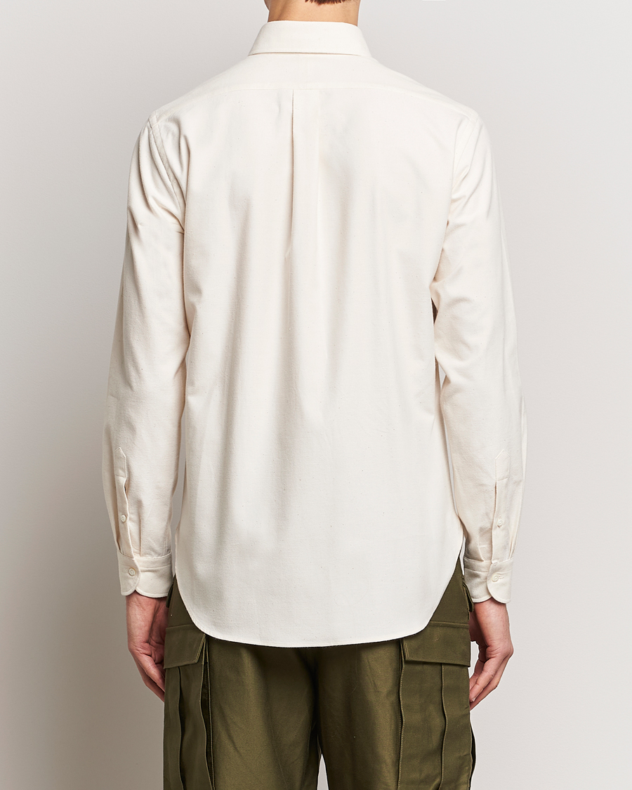 Homme | Chemises | Beams F | Cotton Flannel Button Down Shirt Off White