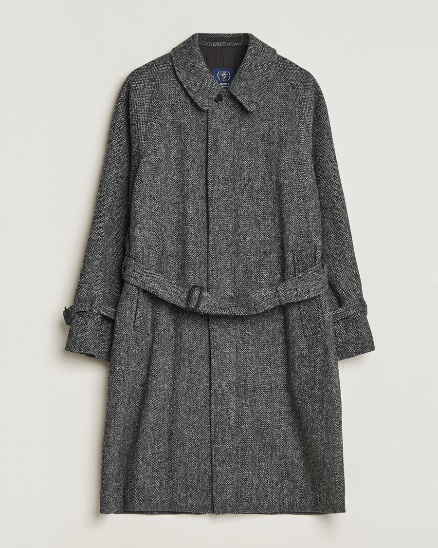 Homme | Manteaux Et Vestes | Beams F | Harris Tweed Raglan Coat Dark Grey