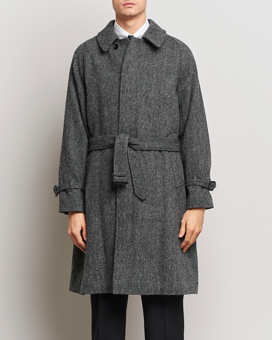 Homme | Manteaux Et Vestes | Beams F | Harris Tweed Raglan Coat Dark Grey