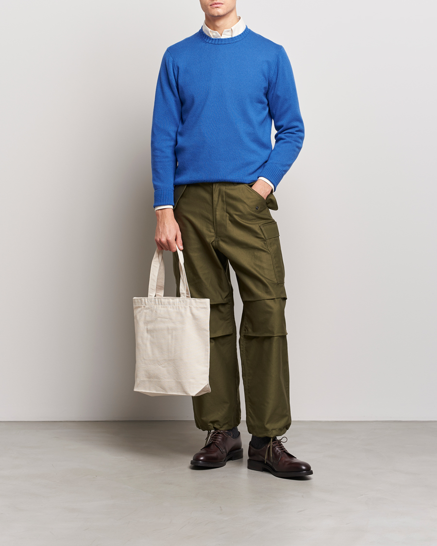 Homme | Pulls Et Tricots | Beams F | Cashmere Crew Neck Jumper Royal Blue