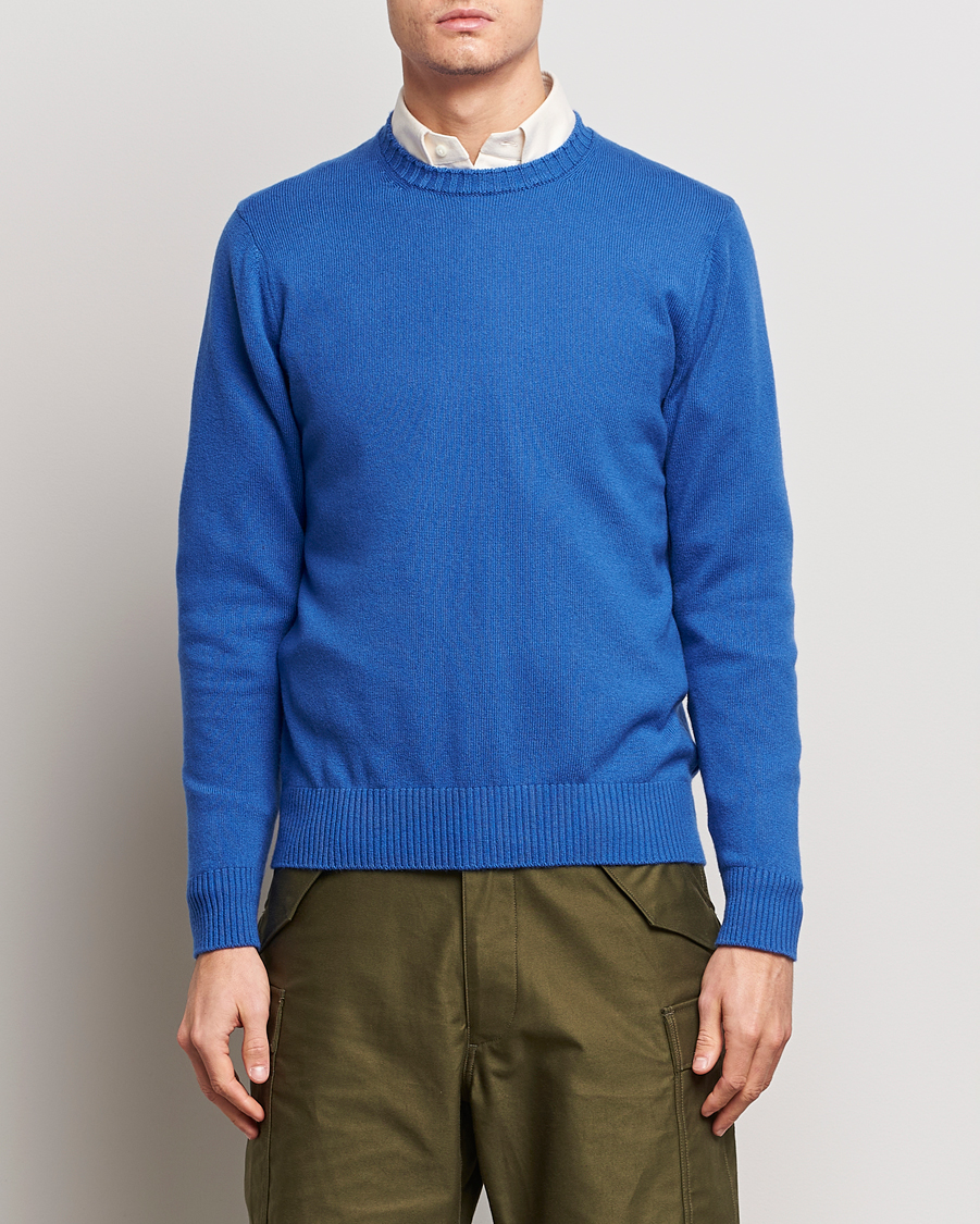 Homme | Pulls Et Tricots | Beams F | Cashmere Crew Neck Jumper Royal Blue