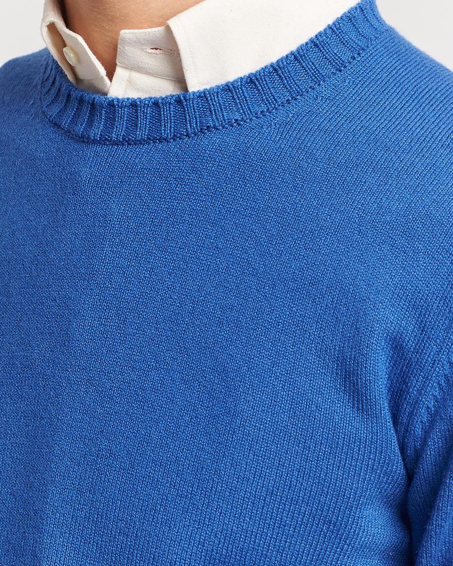 Homme | Pulls Et Tricots | Beams F | Cashmere Crew Neck Jumper Royal Blue