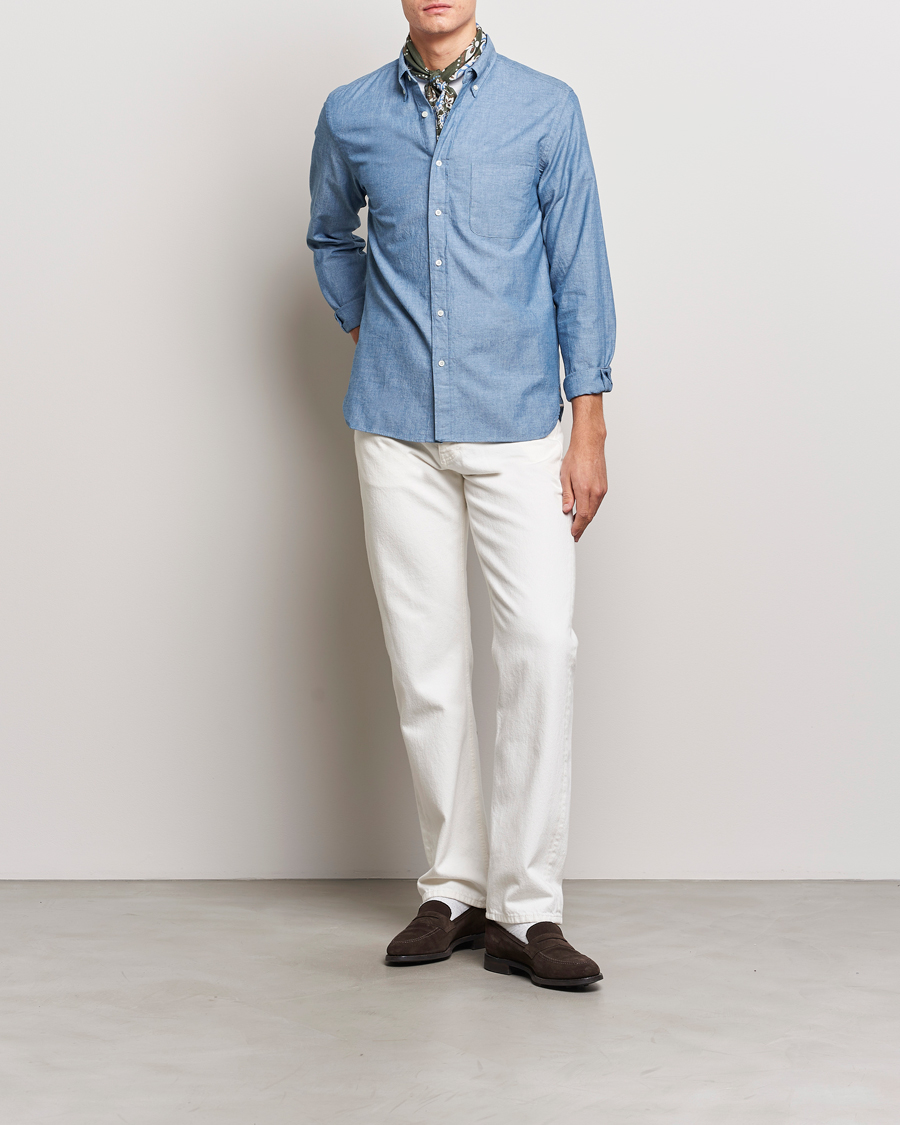 Homme | Chemises | BEAMS PLUS | Chambray Button Down Shirt Light Blue