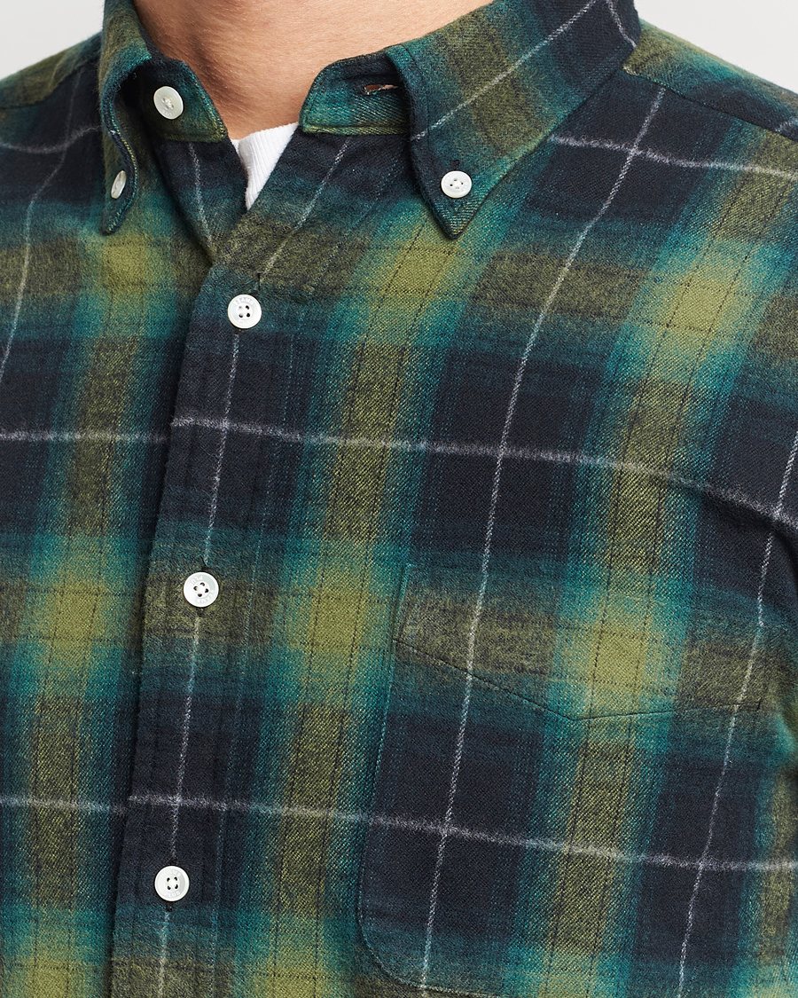 Homme | Chemises | BEAMS PLUS | Shaggy Flannel Button Down Shirt Green Check