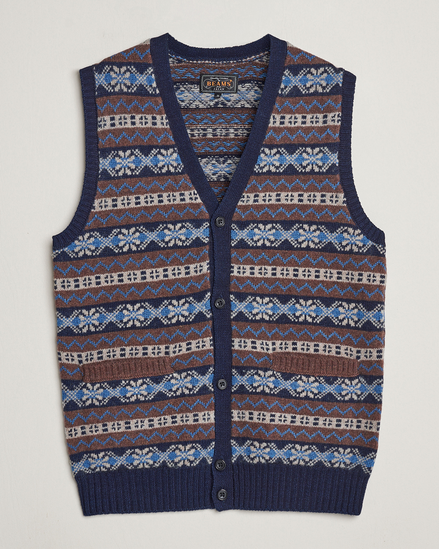 Homme | Pulls Et Tricots | BEAMS PLUS | Fairisle Knit Vest Brown