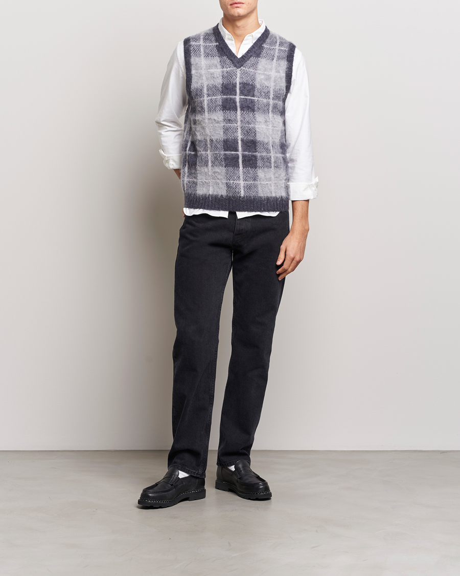 Homme | Pulls Et Tricots | BEAMS PLUS | Check Mohair Vest Grey