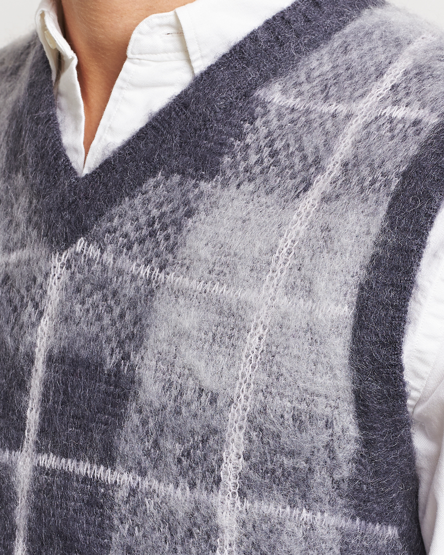 Homme | Pulls Et Tricots | BEAMS PLUS | Check Mohair Vest Grey