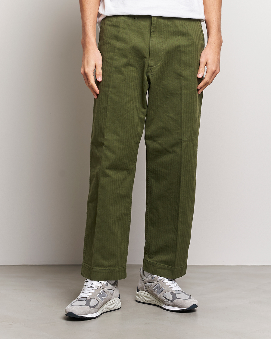 パンツ BEAMS PLUS MIL Trousers Herringbone S BEAMS PLUS MIL Herringbone Trousers Olive - Acheter BEAMS PLUS