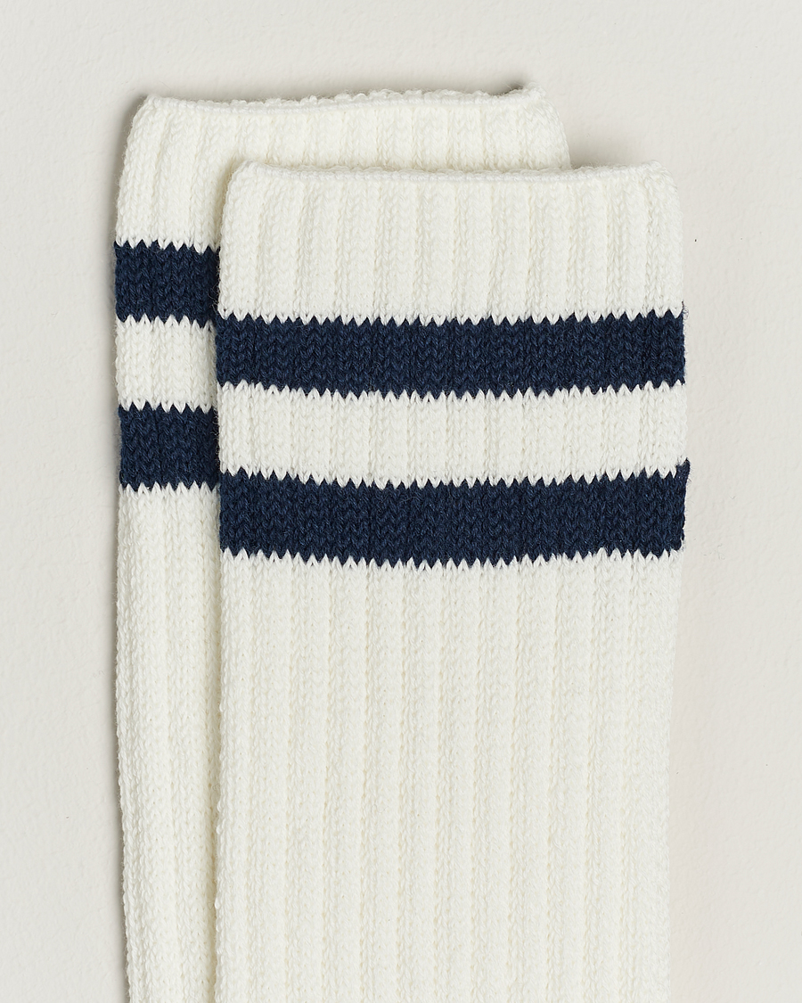 Homme | Chaussettes | BEAMS PLUS | Schoolboy Socks White/Navy