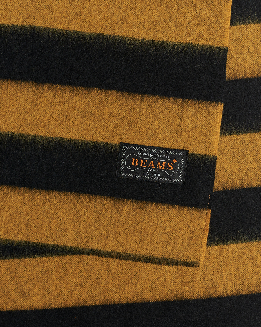 Homme | BEAMS PLUS Cashmere Stripe Scarf Black/Yellow | BEAMS PLUS | Cashmere Stripe Scarf Black/Yellow