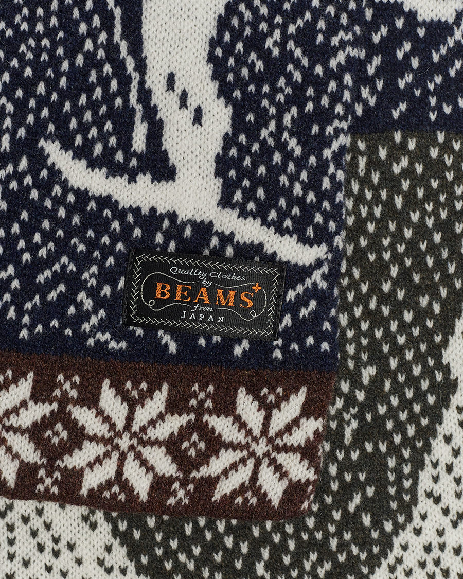 Homme | BEAMS PLUS Nordic Jacquard Muffler Scarf Natural | BEAMS PLUS | Nordic Jacquard Muffler Scarf Natural