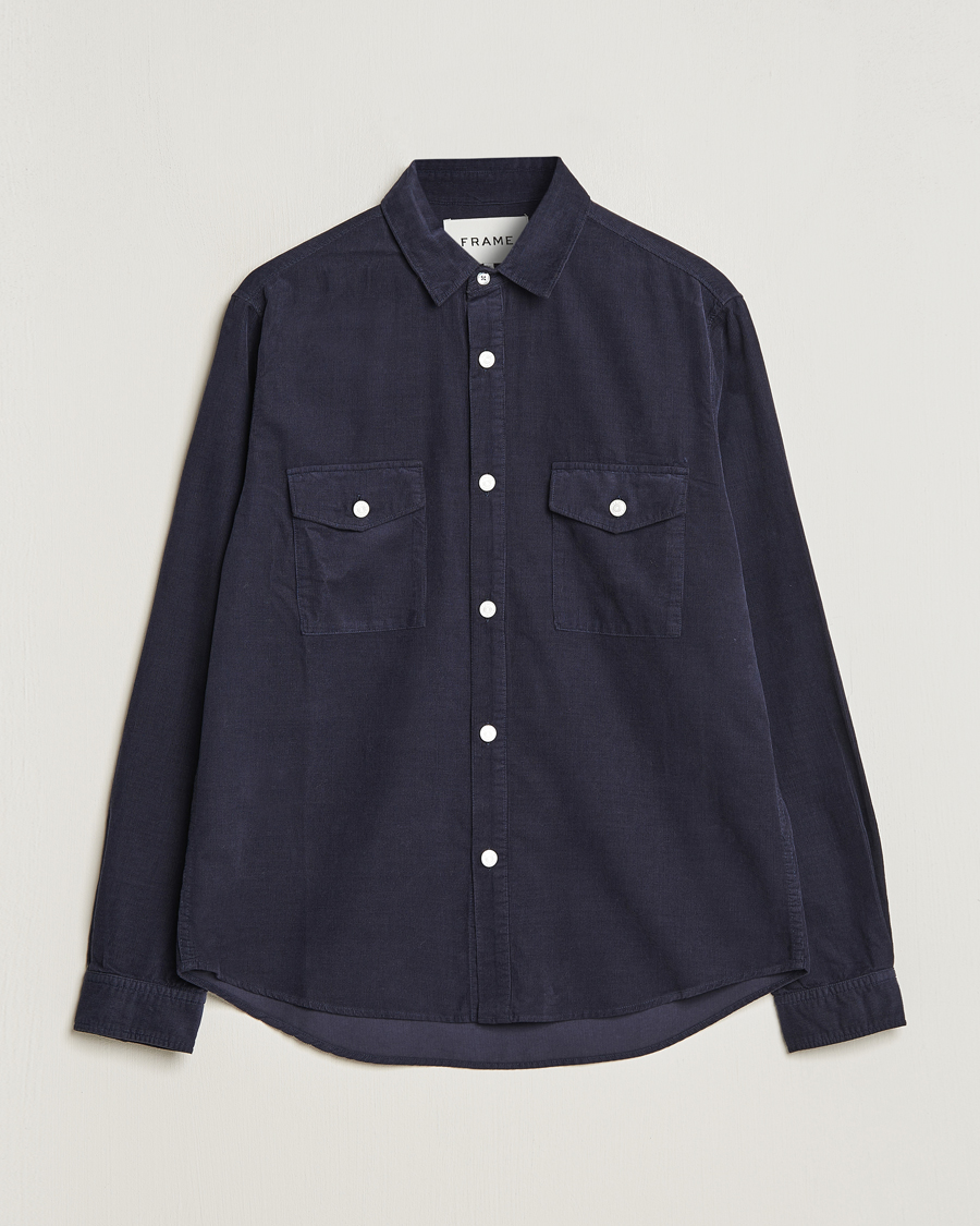 Homme | Chemises | FRAME | Douple Pocket Micro Cord Shirt Midnight Blue