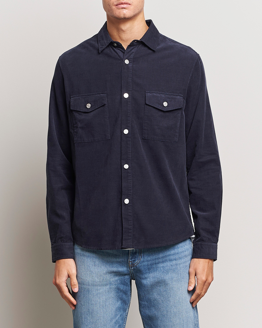Homme | Chemises | FRAME | Douple Pocket Micro Cord Shirt Midnight Blue