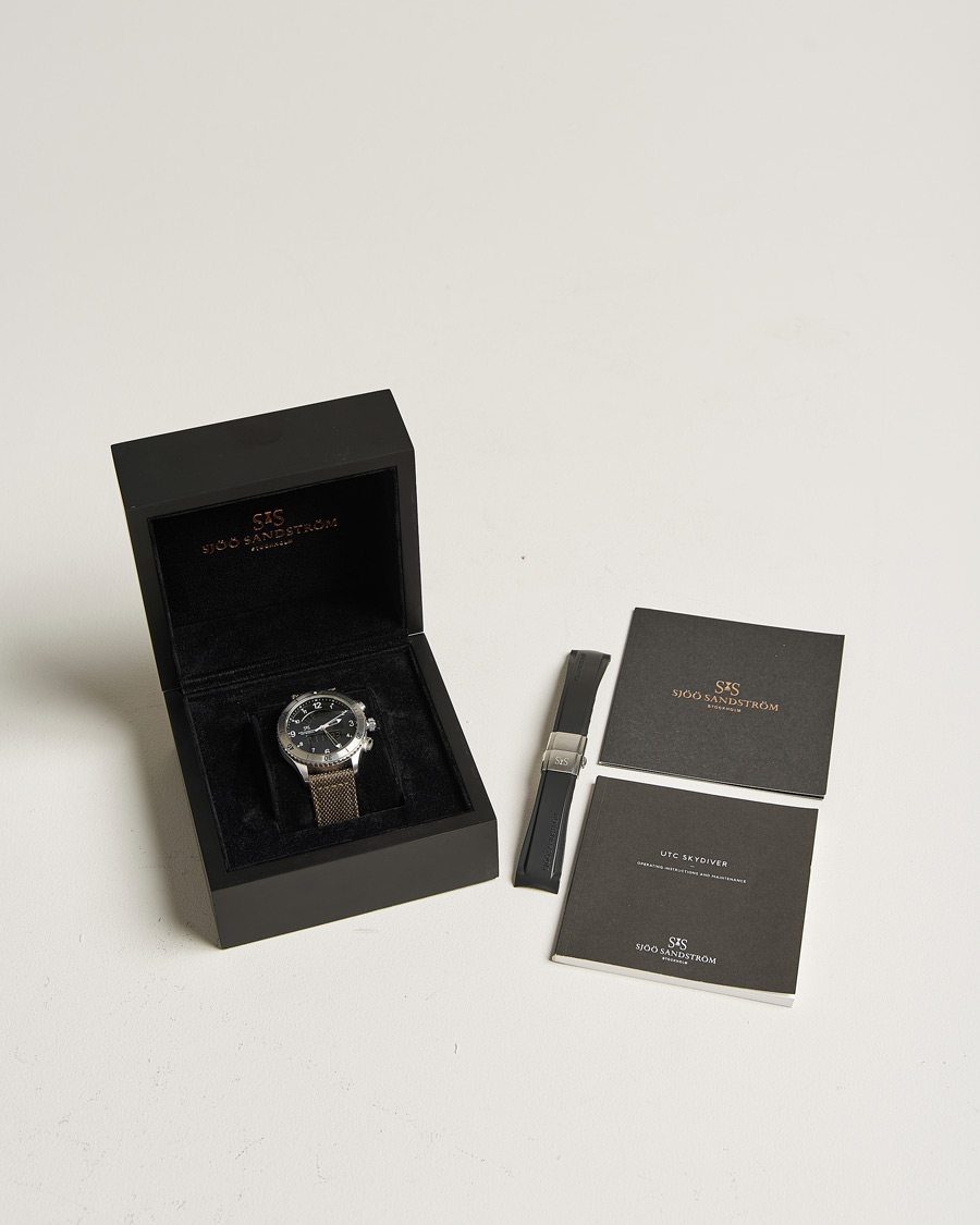 Homme | Sjöö Sandström Pre-Owned UTC Skydiver 017401 Steel Black | Sjöö Sandström Pre-Owned | UTC Skydiver 017401 Steel Black