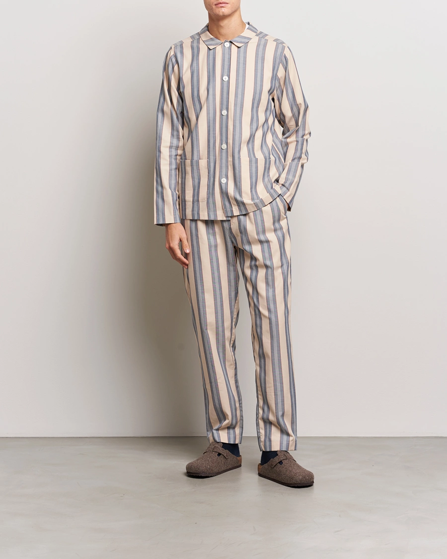 Homme | Peignoirs Et Pyjamas | Nufferton | Uno Old School Pyjama Set Beige/Blue