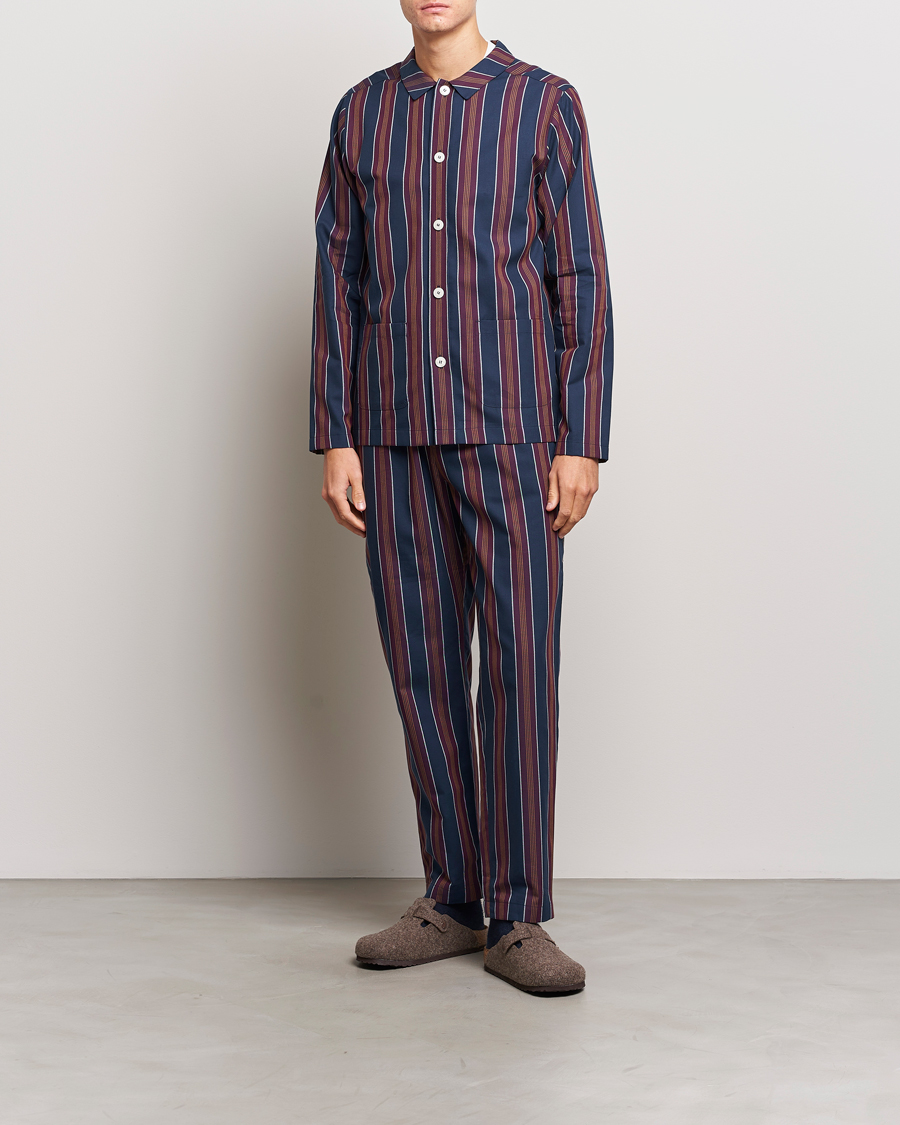 Homme | Peignoirs Et Pyjamas | Nufferton | Uno Old School Pyjama Set Navy/Orange