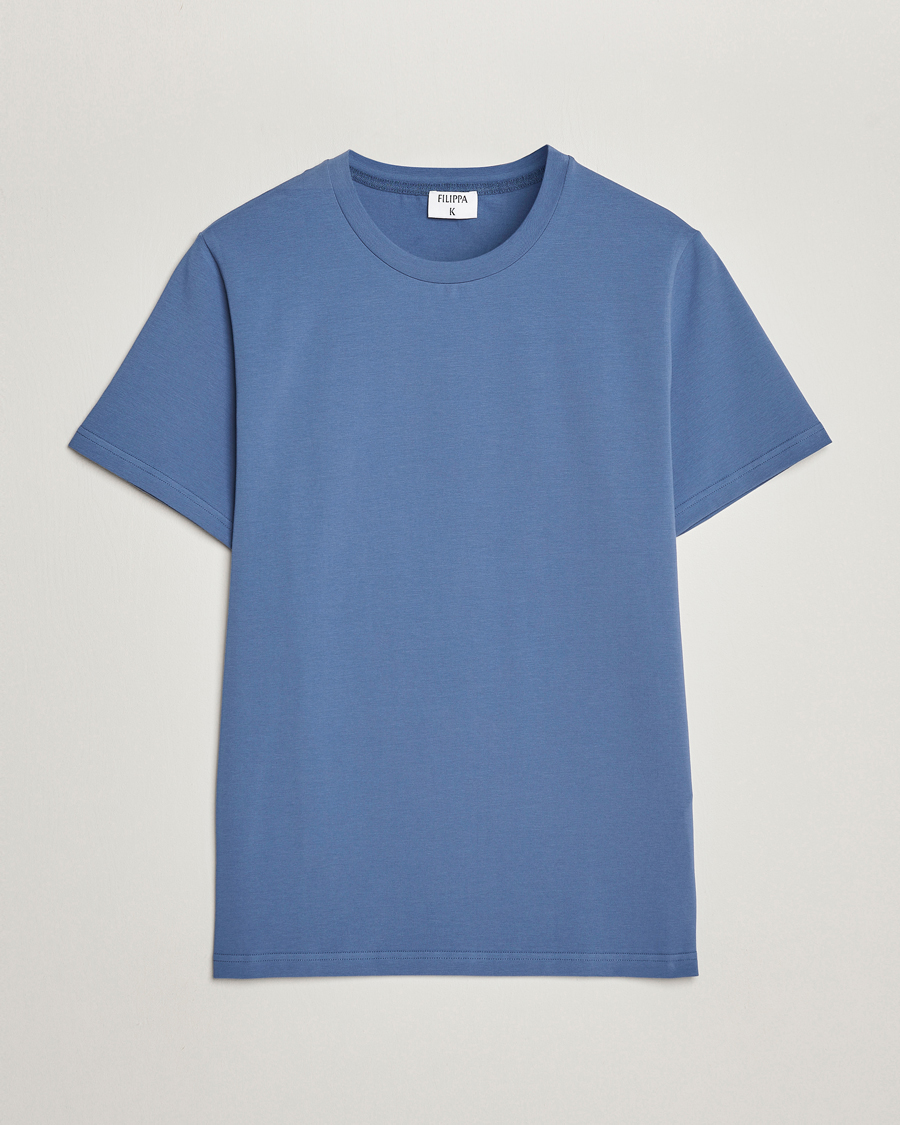 Homme | T-shirts | Filippa K | Soft Lycra T-Shirt Paris Blue