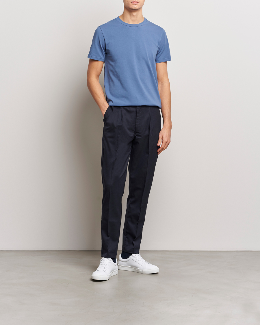 Homme | T-shirts | Filippa K | Soft Lycra T-Shirt Paris Blue
