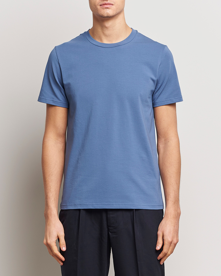 Homme | T-shirts | Filippa K | Soft Lycra T-Shirt Paris Blue