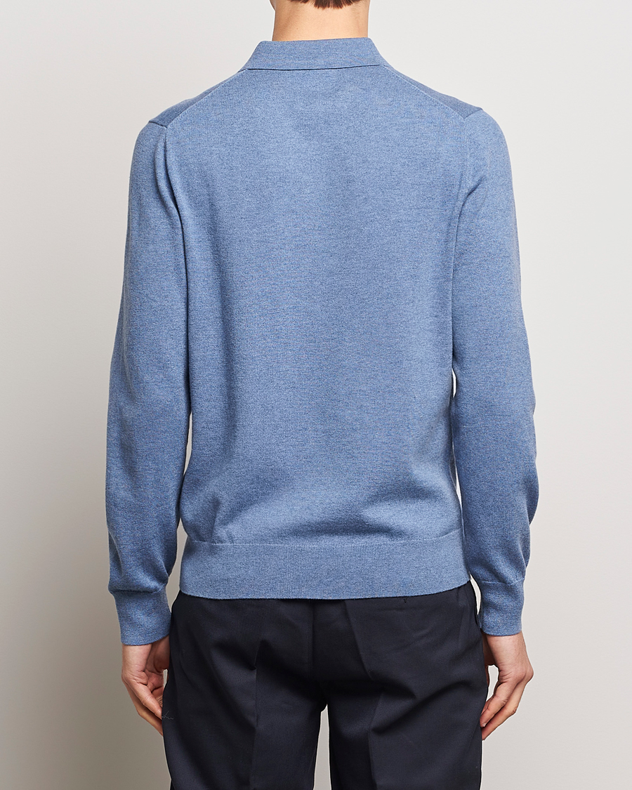 Homme | Pulls Et Tricots | Filippa K | Knitted Polo Shirt Paris Blue