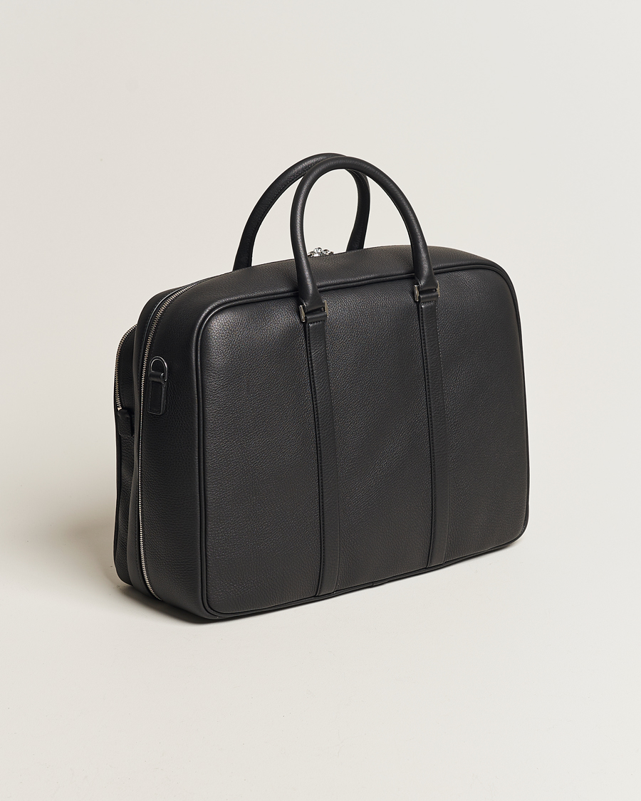 Homme | Canali Grain Leather Weekend Bag Black | Canali | Grain Leather Weekend Bag Black