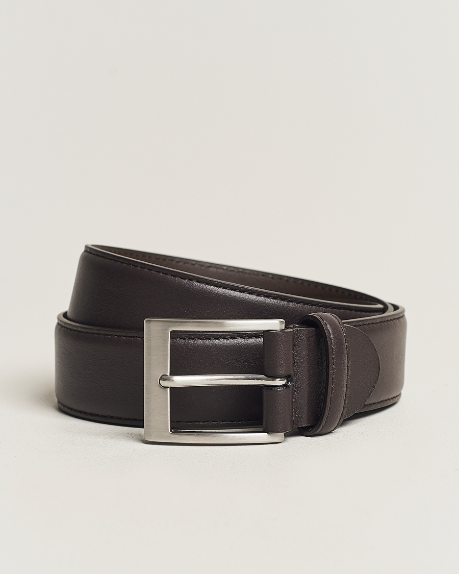 Homme | Ceintures | Canali | Classic Leather Belt Dark Brown Calf