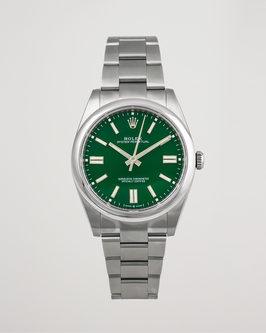 Homme | Rolex Pre-Owned Oyster Perpetual 41 Green Steel | Rolex Pre-Owned | Oyster Perpetual 41 Green Steel