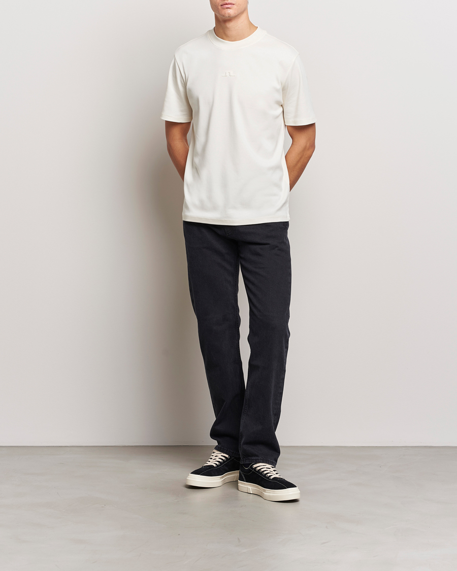 Homme | T-shirts | J.Lindeberg | Adnan Logo Mock Neck T-Shirt Cloud White