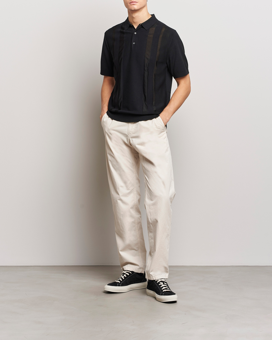 Homme | Polos | J.Lindeberg | Ryce Texture Blocking Polo Black