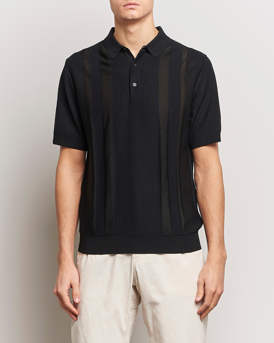 Homme | Polos À Manches Courtes | J.Lindeberg | Ryce Texture Blocking Polo Black