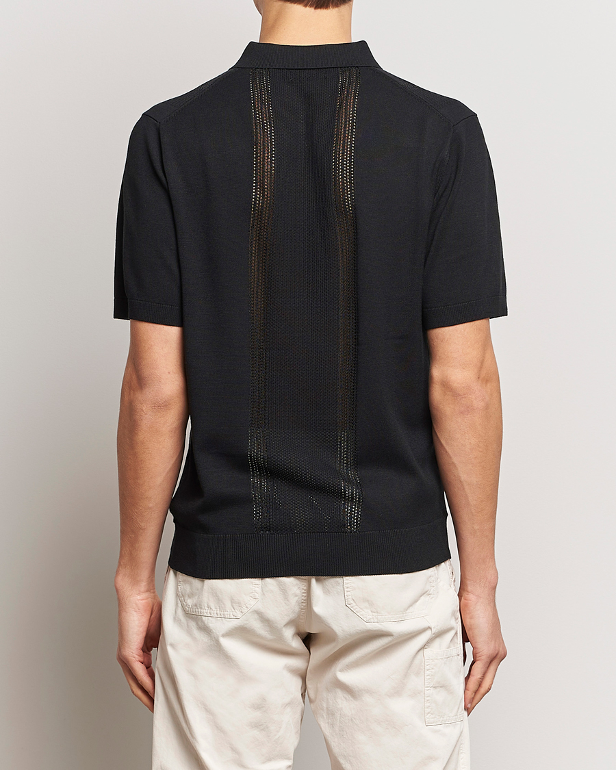 Homme | Polos | J.Lindeberg | Ryce Texture Blocking Polo Black