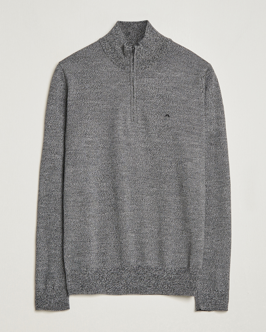 Homme | Pulls Et Tricots | J.Lindeberg | Kiyan Quarter Zip Wool Sweater Black Melange