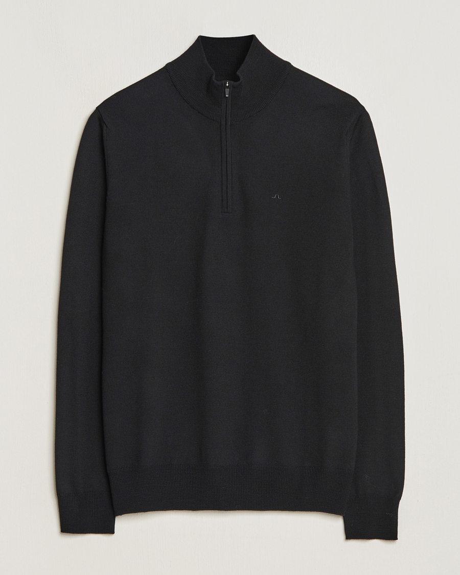 Homme | Pulls Et Tricots | J.Lindeberg | Kiyan Quarter Zip Wool Sweater Black