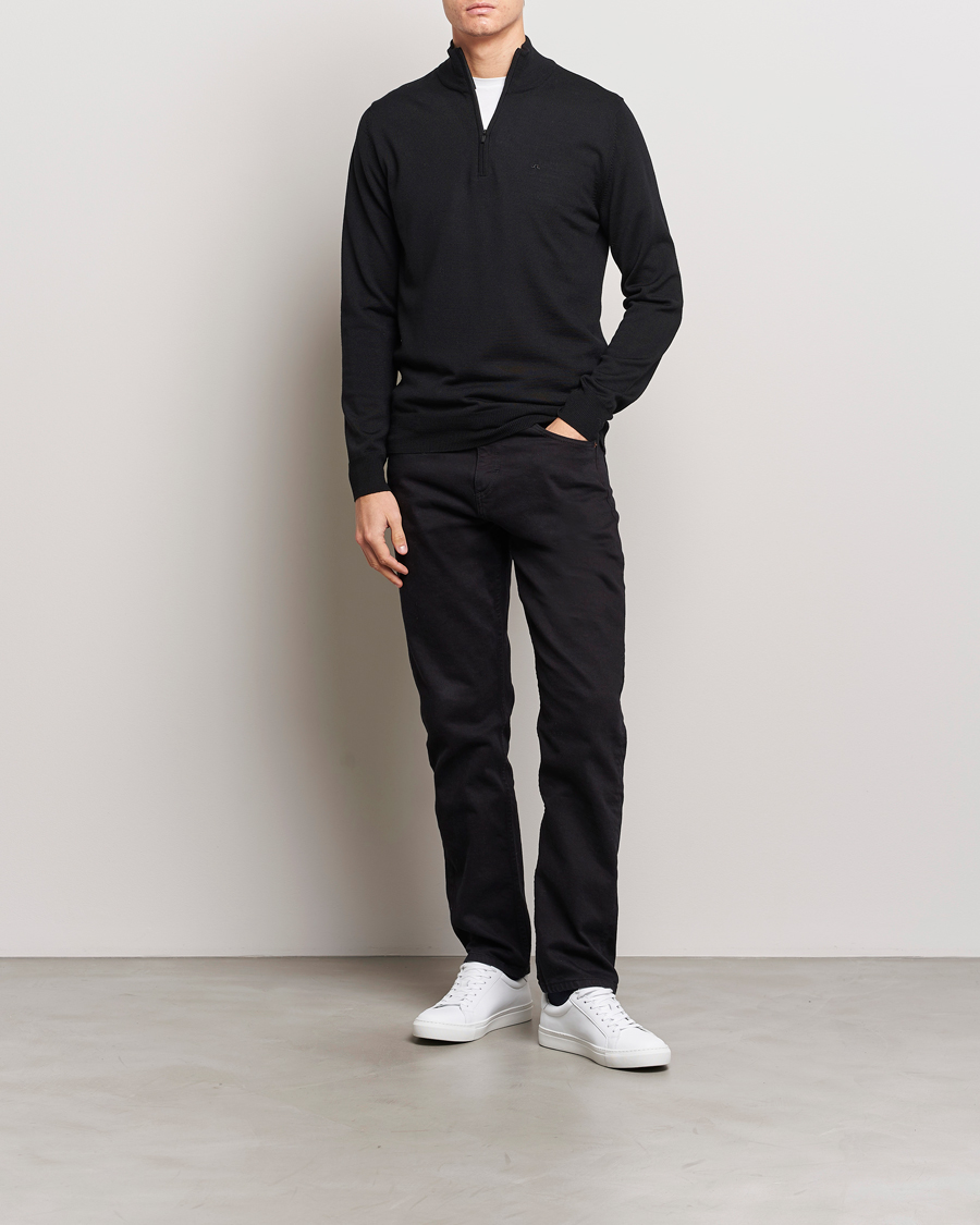 Homme | Pulls Et Tricots | J.Lindeberg | Kiyan Quarter Zip Wool Sweater Black