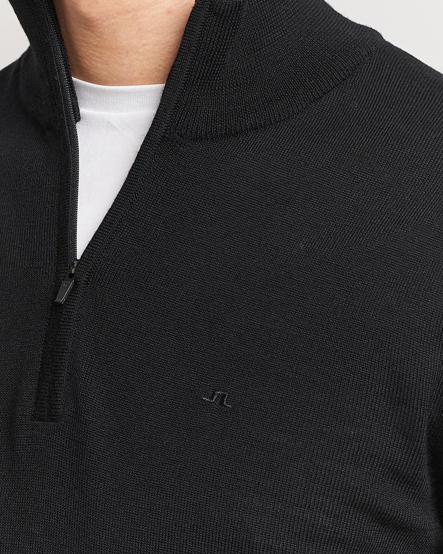 Homme | Pulls Et Tricots | J.Lindeberg | Kiyan Quarter Zip Wool Sweater Black