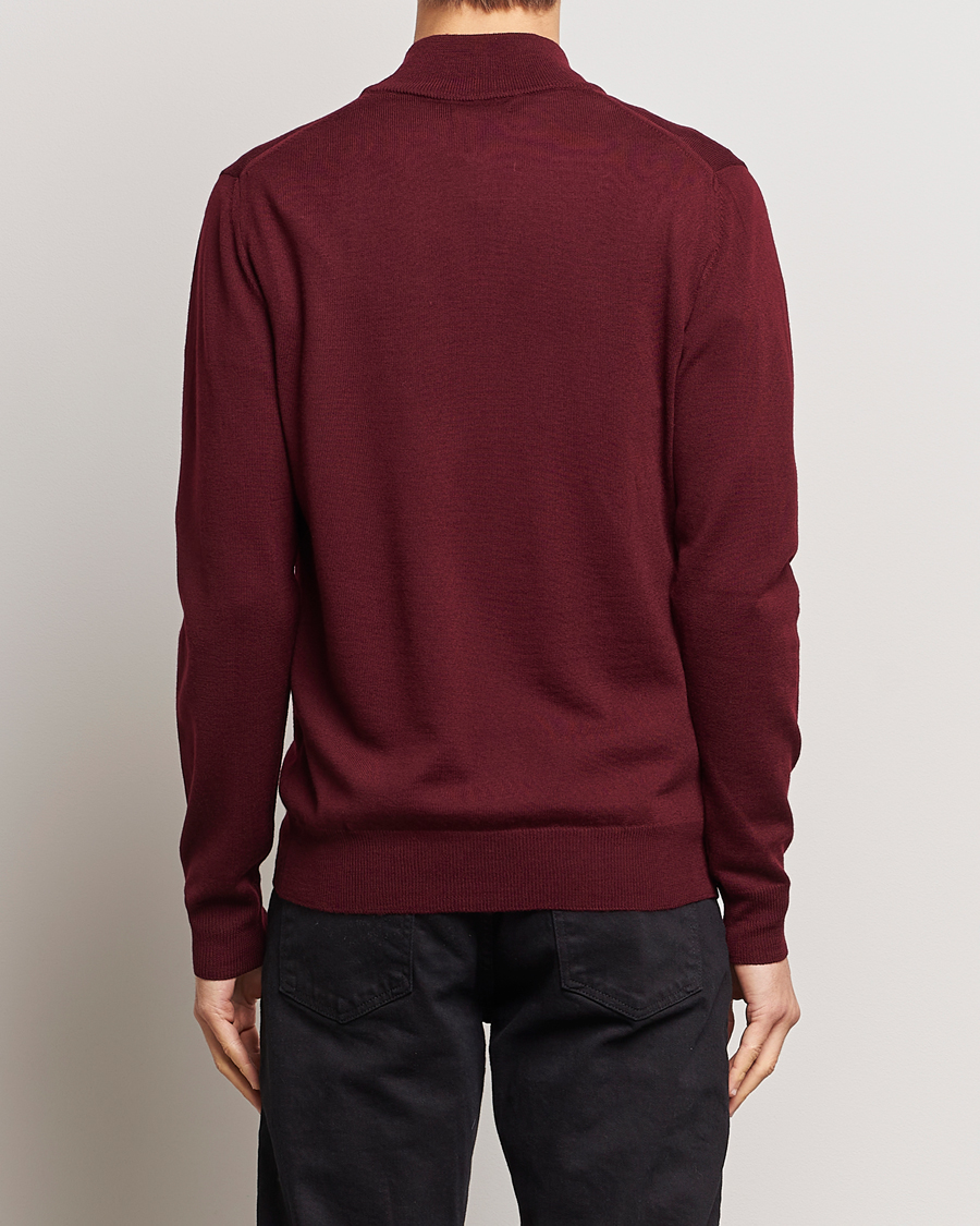 Homme | Pulls Et Tricots | J.Lindeberg | Kiyan Quarter Zip Wool Sweater Zinfandel
