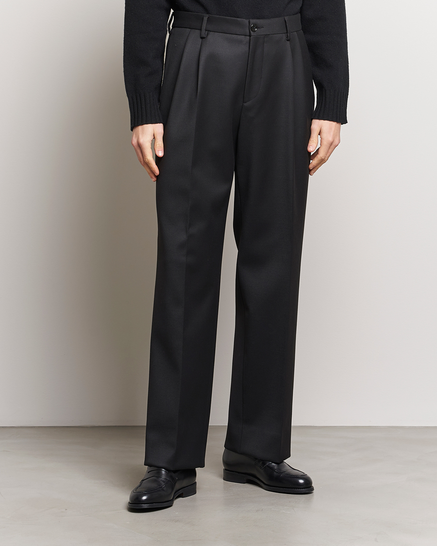 Homme | Pantalons | J.Lindeberg | Haij Double Pleat Pants Black