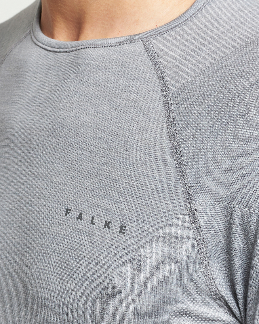 Homme | T-shirts | Falke Sport | Falke Long Sleeve Wool Tech Shirt Grey Heather