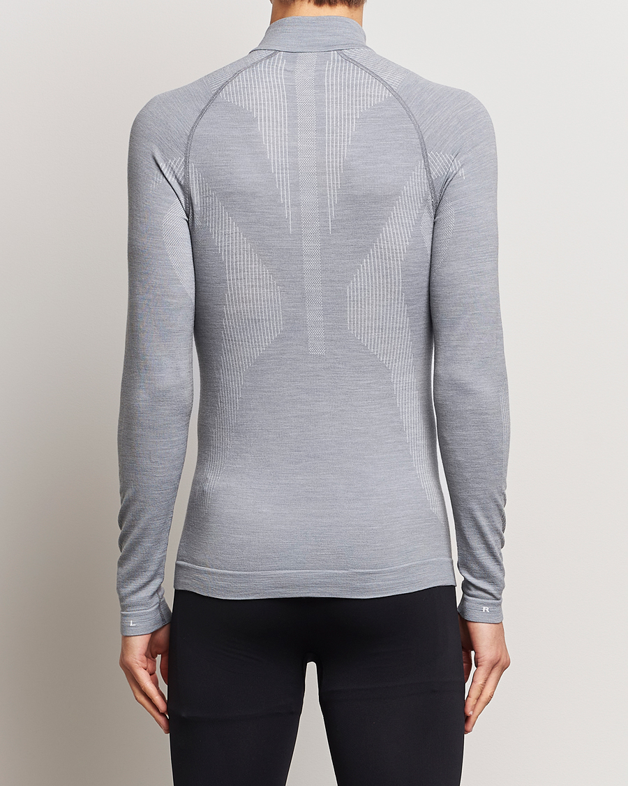 Homme | Sous-vêtements thermiques | Falke Sport | Falke Long Sleeve Wool Tech half Zip Shirt Grey Heather