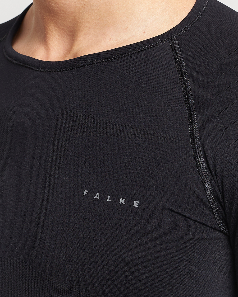 Homme | T-shirts | Falke | Long Sleeve Warm Shirt Black