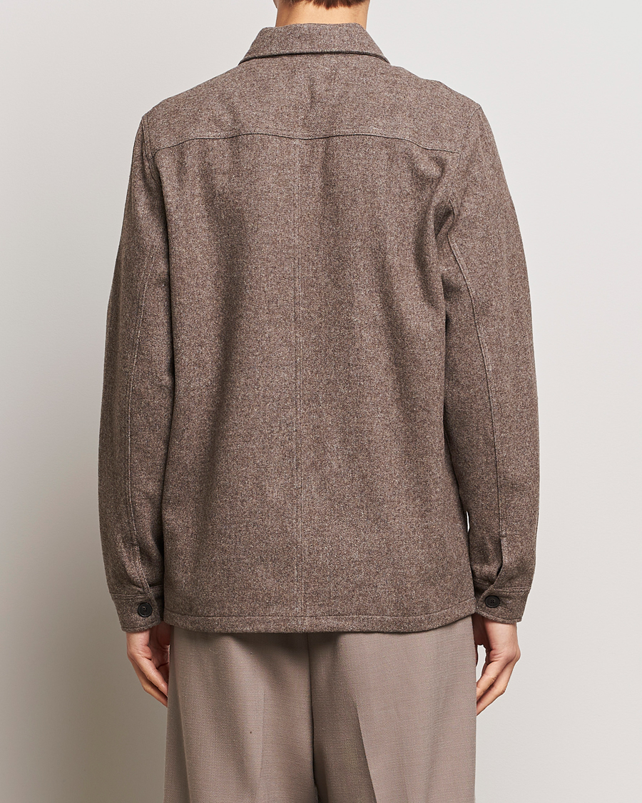 Homme | Chemises | A Day's March | Original Wool Overshirt Taupe Melange