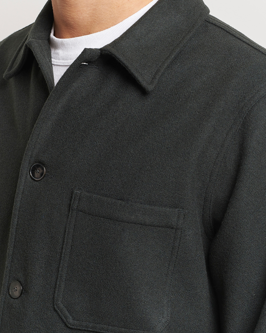 Homme | Chemises | A Day's March | Original Wool Overshirt Seaweed