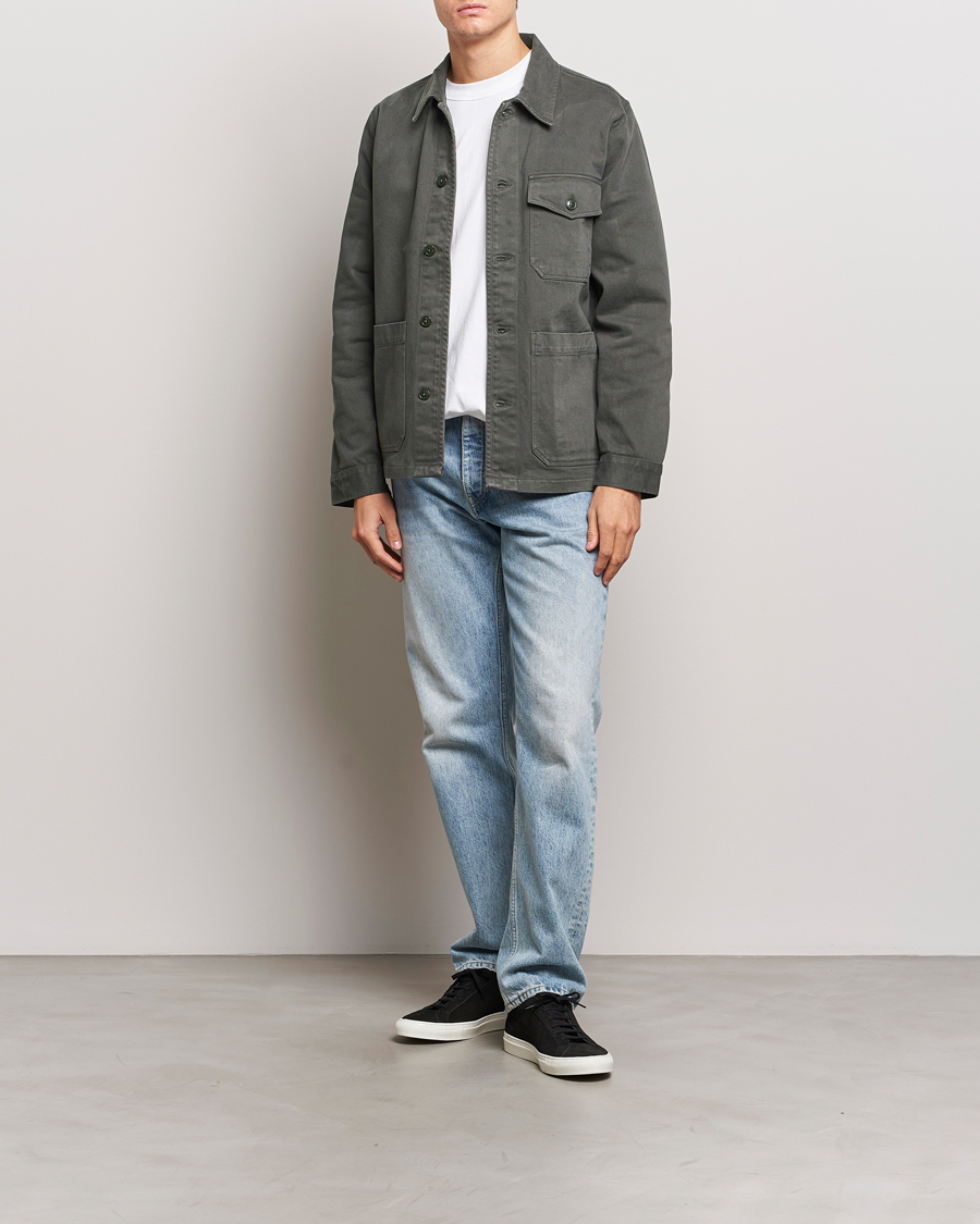Homme | Chemises | A Day's March | Patch Pocket Sturdy Twill Overshirt Olive