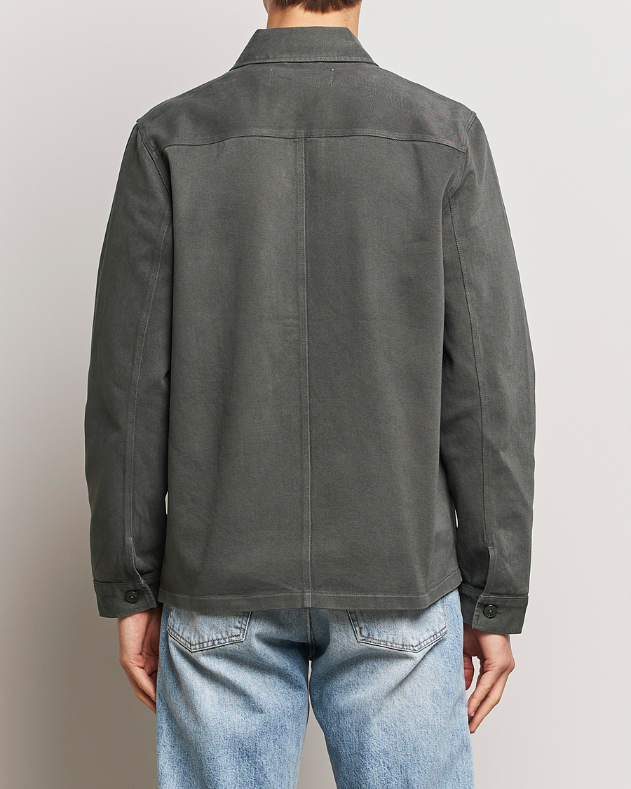 Homme | Chemises | A Day's March | Patch Pocket Sturdy Twill Overshirt Olive