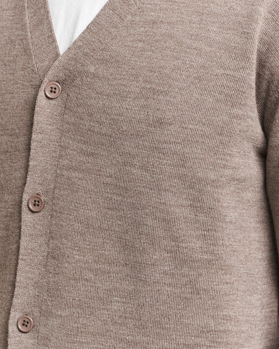 Homme | Pulls Et Tricots | A Day's March | Oca Merino Cardigan Taupe Melange