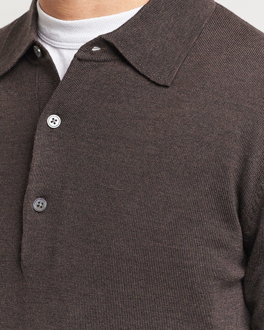 Homme | Pulls Et Tricots | A Day's March | Ambroz Merino Polo Dark Brown